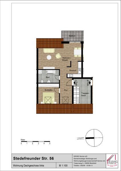 Hübsche 2-Zimmer-Wohnung für 2 Personen in Brake